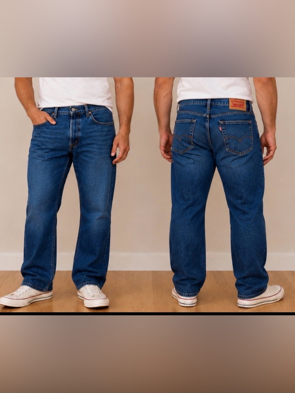 Levi's 550 Dark Wash Relaxed 100% Cotton Made JUL/2016 Blue Jean W/46 L/29